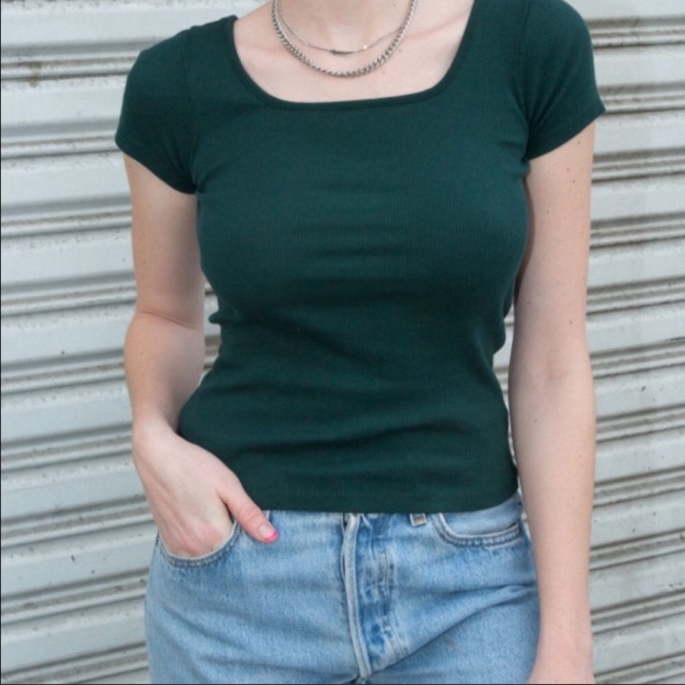 Brandy Melville dark green crop top